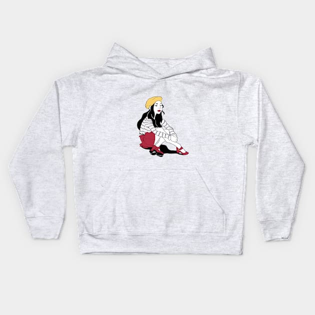 Girl in Red Shoes Kids Hoodie by This_n_That